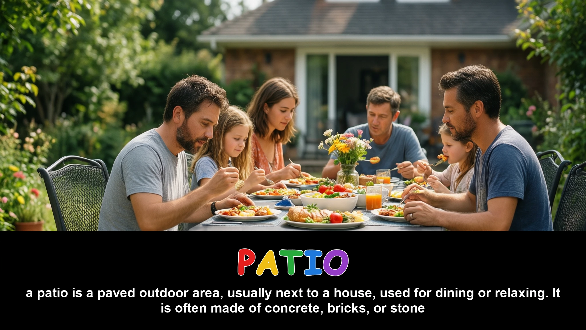 English Illustration for patio